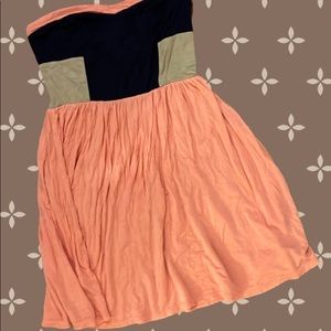 Strapless Colorblocked Dress